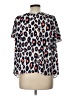 Buddy Love 100% Polyester Animal Print Blue Short Sleeve Blouse Size L - photo 2