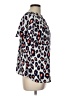 Buddy Love 100% Polyester Animal Print Blue Short Sleeve Blouse Size L - photo 4