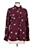 Elodie 100% Polyester Print Burgundy Long Sleeve Blouse Size M - photo 1