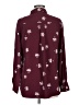 Elodie 100% Polyester Print Burgundy Long Sleeve Blouse Size M - photo 2