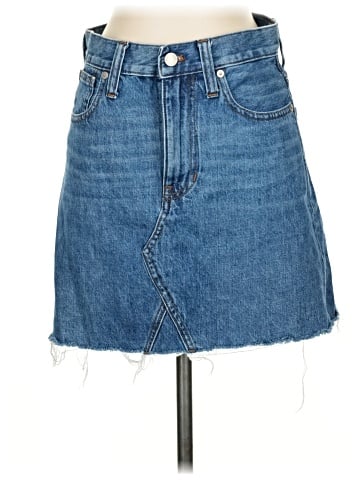 Madewell Rigid Denim A-Line Mini Skirt in Lakeline Wash: Eco Edition (view 1)
