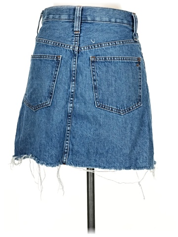 Madewell Rigid Denim A-Line Mini Skirt in Lakeline Wash: Eco Edition (view 2)