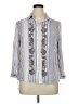Chico's 100% Rayon Silver 3/4 Sleeve Button-Down Shirt Size XL Petite (3) - photo 1