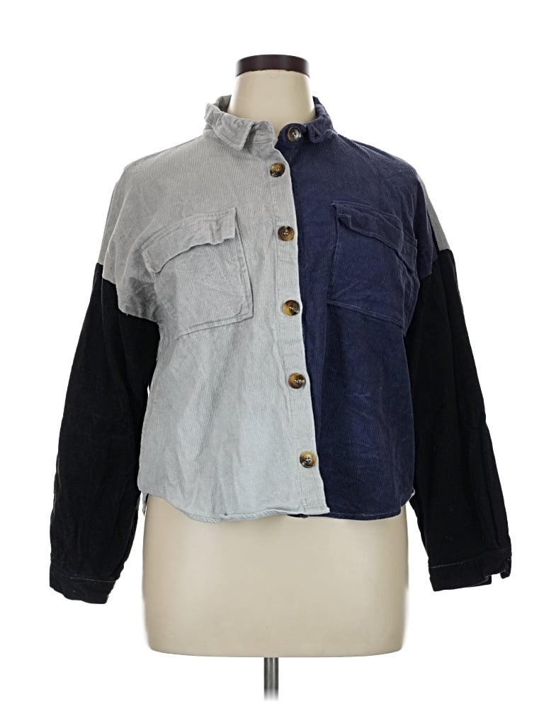 Pre-owned Umgee Long Sleeve Button Down Shirt In Gray