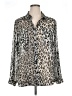 Old Navy Animal Print Silver Long Sleeve Blouse Size XL - photo 1