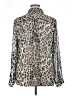 Old Navy Animal Print Silver Long Sleeve Blouse Size XL - photo 2