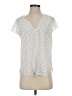 H&M 100% Polyester Polka Dots White Short Sleeve Blouse Size 4 - photo 1