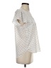 H&M 100% Polyester Polka Dots White Short Sleeve Blouse Size 4 - photo 4