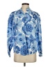 Zara 100% Cotton Floral Blue Long Sleeve Blouse Size XS - photo 1