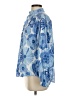 Zara 100% Cotton Floral Blue Long Sleeve Blouse Size XS - photo 5