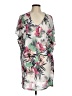 H&M 100% Polyester Tropical Ivory Gray Cocktail Dress Size M - photo 1