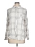 Well Worn 100% Viscose Plaid Silver Long Sleeve Button-Down Shirt Size L - photo 1