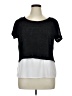 INC International Concepts Black Short Sleeve Top Size XL - photo 1