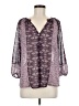 Caslon 100% Polyester Purple 3/4 Sleeve Blouse Size Med Petite - photo 1