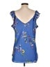 Emma & Olivia 100% Polyester Blue Sleeveless Blouse Size L - photo 2