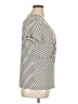Vince Camuto Stripes Silver Short Sleeve Top Size 1X - photo 4