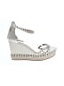 Badgley Mischka Silver Ivory Wedges Size 11 - photo 1