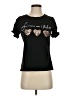 Assorted Brands Hearts Solid Black Short Sleeve T-Shirt Size S - photo 1