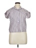 Unbranded Stripes Pink Short Sleeve Blouse Size XXL (estimated) - photo 1