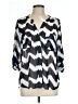 Collective Concepts 100% Polyester Chevron-herringbone Silver 3/4 Sleeve Blouse Size L - photo 1