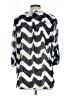 Collective Concepts 100% Polyester Chevron-herringbone Silver 3/4 Sleeve Blouse Size L - photo 2