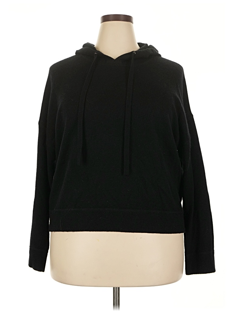 Pre-owned C By Bloomingdale's Pullover Hoodie In Black