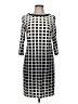 Studio One Houndstooth Black Casual Dress Size 8 - photo 1