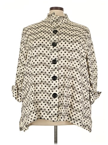MULTIPLES 3/4 Sleeve Button-Down Shirt (view 1)