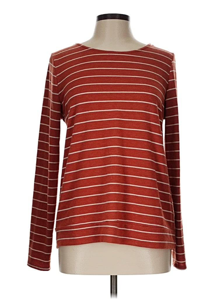 Pre-owned Staccato Long Sleeve Top Burgundy Boatneck Tops