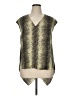 Unbranded 100% Polyester Metallic Gold Sleeveless Blouse Size XL (estimated) - photo 1