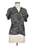 H&M Animal Print Black Short Sleeve Blouse Size 6 - photo 1