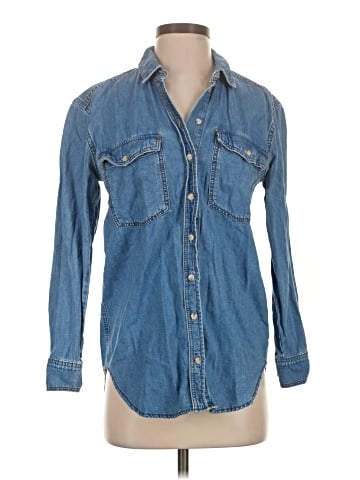 Topshop Long Sleeve Button-Down Shirt (view 1)
