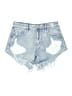 Shein Hearts Blue Denim Shorts Size 32 waist - photo 1