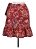 Ann Taylor LOFT 100% Polyester Paisley Red Casual Skirt Size 8 - photo 2