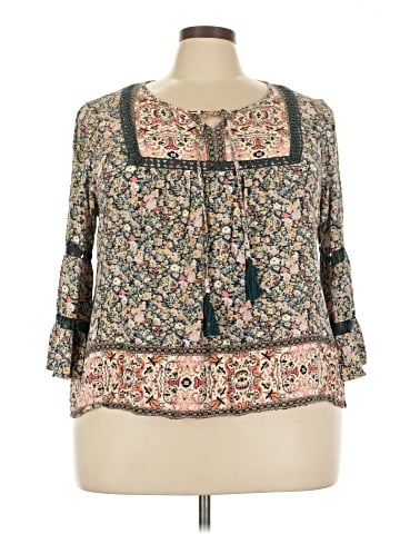 One World 3/4 Sleeve Blouse (view 1)