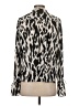 Parker 100% Polyester Animal Print Silver Long Sleeve Blouse Size S - photo 2