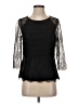 Worth 100% Nylon Black 3/4 Sleeve Top Size 2 - photo 1