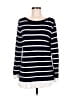 Grace Stripes Black Pullover Sweater Size M - photo 1
