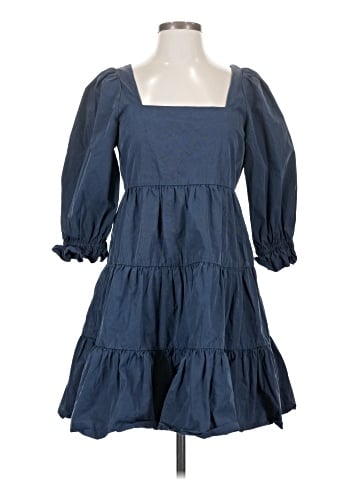 Madewell Poplin Lizzie Babydoll Dress (view 1)