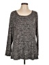 H By Halston Gray Long Sleeve Top Size L - photo 1