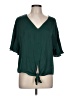 Modern Works Green 3/4 Sleeve Blouse Size L - photo 1