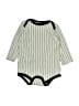 Hb 100% Cotton Stripes Gray Long Sleeve Onesie Size 9-12 mo - photo 1