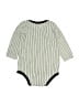 Hb 100% Cotton Stripes Gray Long Sleeve Onesie Size 9-12 mo - photo 2