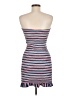 Storia 100% Polyester Stripes Blue Cocktail Dress Size M - photo 2