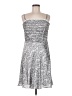 Cache 100% Polyester Tweed Silver Cocktail Dress Size 6 - photo 1