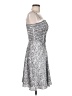 Cache 100% Polyester Tweed Silver Cocktail Dress Size 6 - photo 4