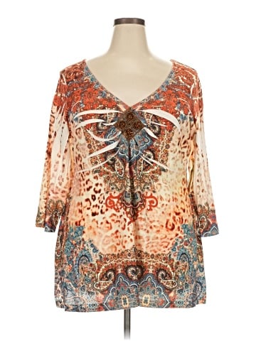 One World 3/4 Sleeve Blouse (view 1)