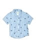 Little Me Blue Short Sleeve Button-Down Shirt 9-12 MO / 12 MO - photo 1