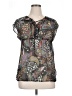 Assorted Brands 100% Polyester Gray Short Sleeve Blouse Size L - photo 1