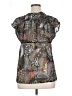 Assorted Brands 100% Polyester Gray Short Sleeve Blouse Size L - photo 2